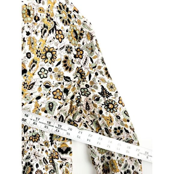 A.L.C. Sz 8 Silk Floral Hari Tassel Peasant Top Bohemian Cottagecore Blouse - Picture 7 of 7